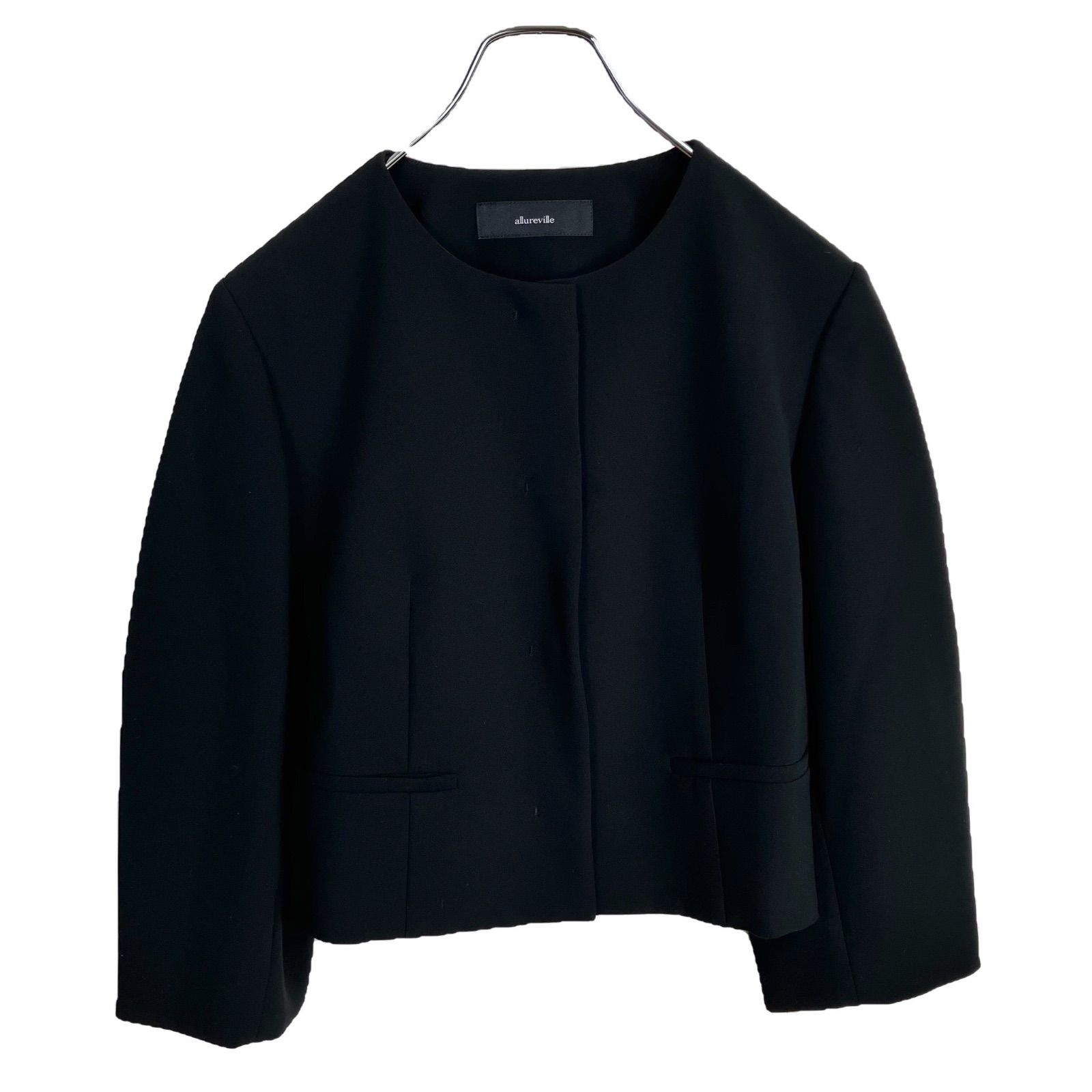 allureville 2023SS ダブルクロスノーカラーショートジャケット 1
