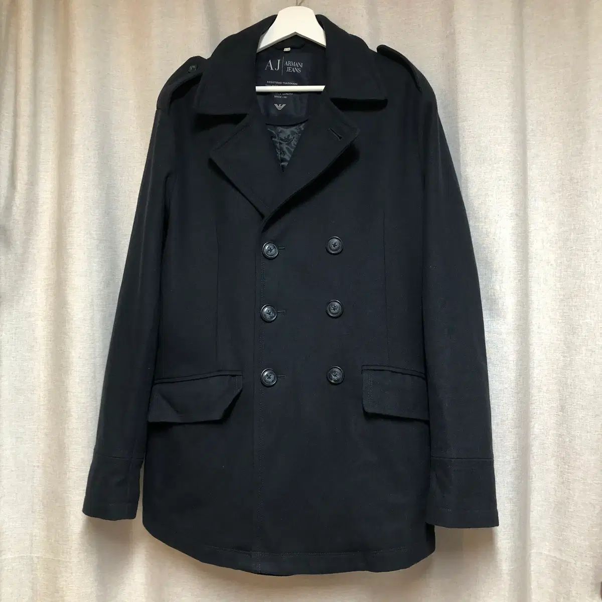 アルマーニ ジーンズ ダブル ブレスト ピーコート 50 (100) - メルカリ