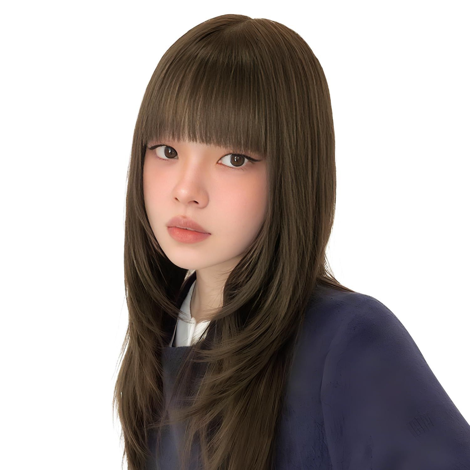 数量限定】ストレート レイヤーカット かつら フルウィッグ セミロング