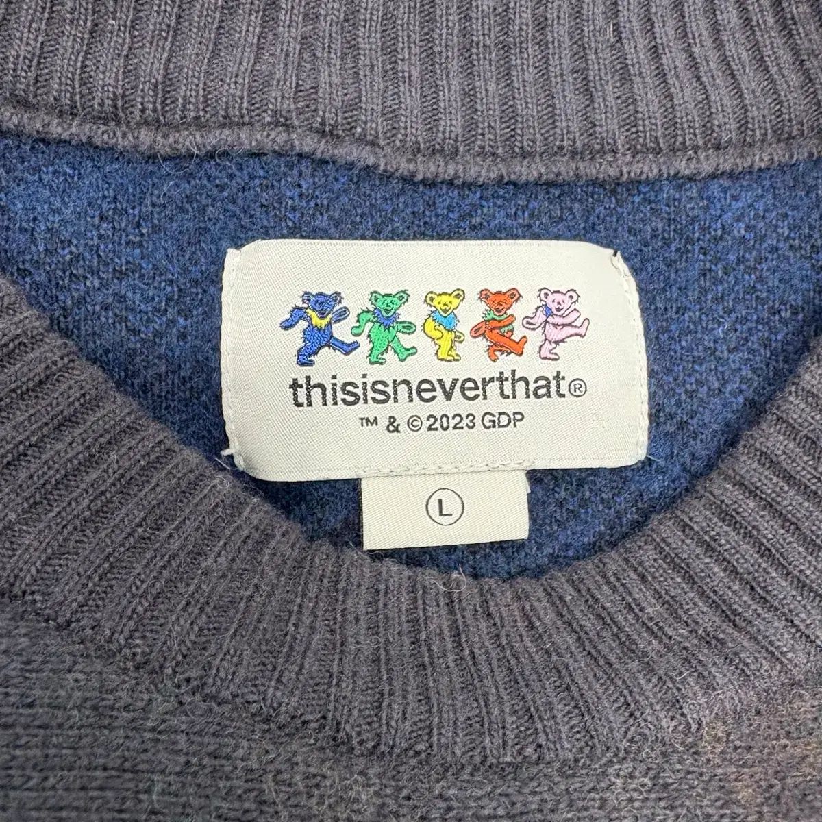 ディスイズネバーザット　グレイトフル・デッド　ダンシングベアー　ブラック　韓国 100)ディスイズネバーザット x グレートフルデッド ダンシングベア