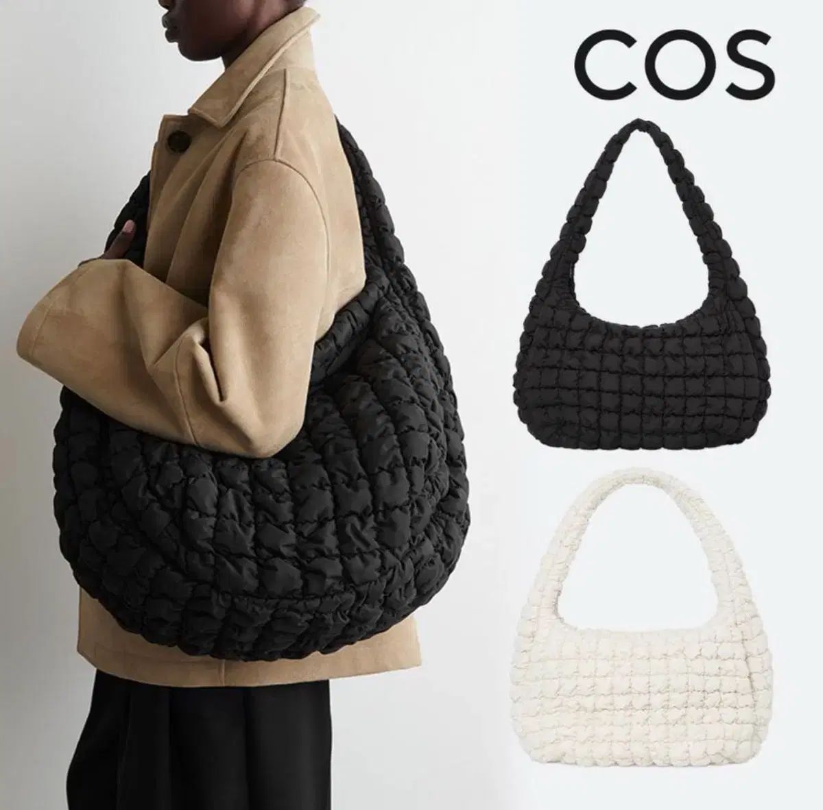 【新品未使用】COS キルティングショルダーバッグ オーバーサイズ RECYCLED POLYESTER QUILTED OVERSIZED SHOULDER BAG オーバーサイズ