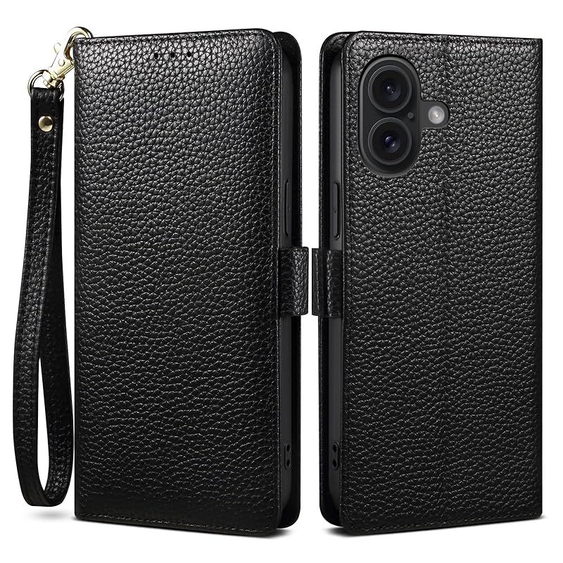 【新品】 TUHUDOO ケース 手帳型 for iPhone 17 用の ケース 手帳型 本革 牛革 カード収納 サイドマグネット式 横置きスタンド機能付き 上下にストラップホール付き ストラップ付 アイフォン 17 ケース 柔軟なTPU素材 耐衝撃 全