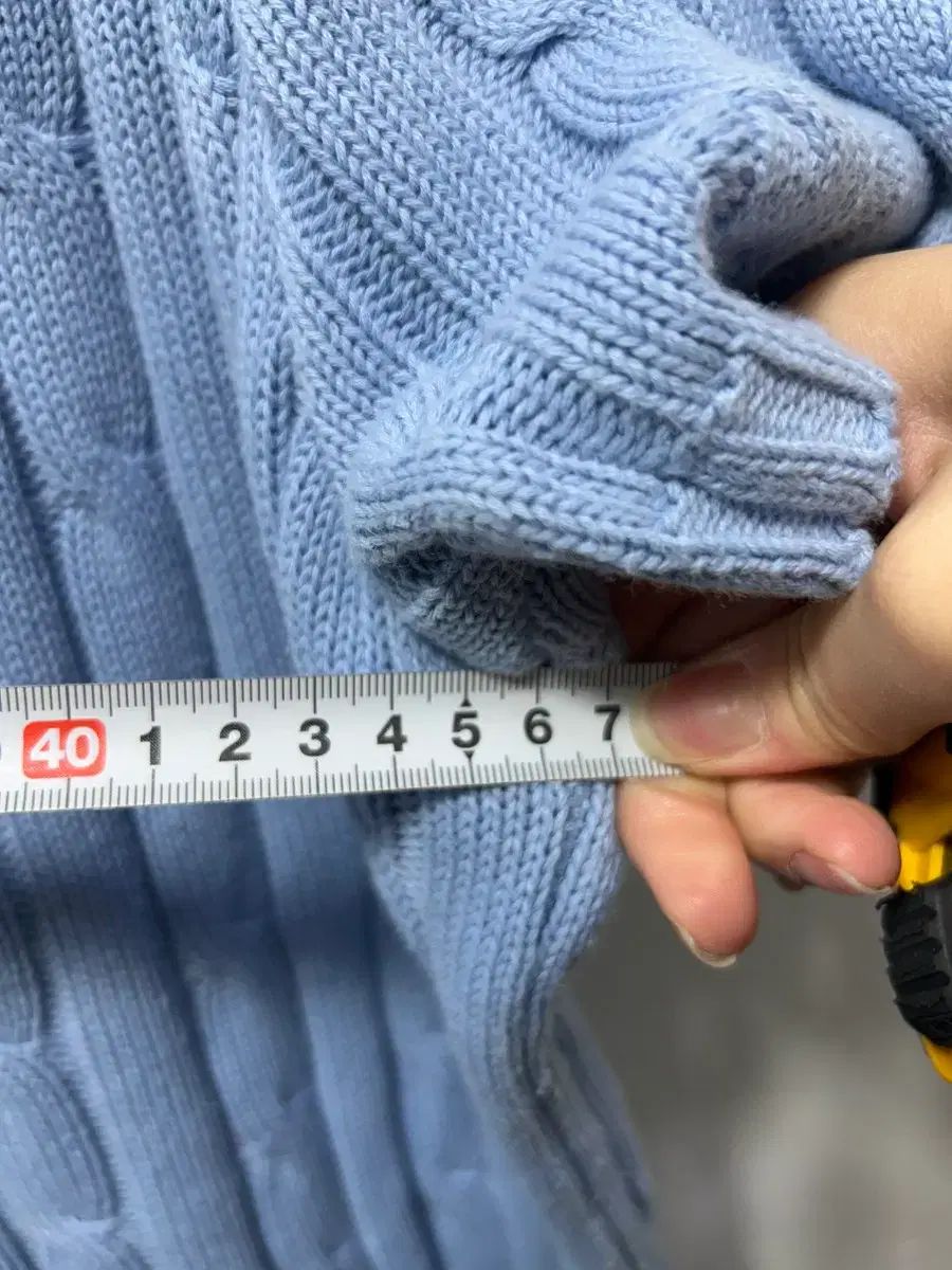 ポロラルフローレン ケーブル 半袖 ニット ブルー XL - メルカリ