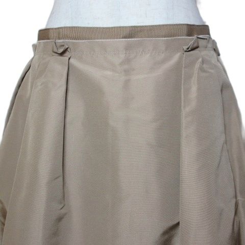 フォクシー FOXEY 美品 シルクフレアスカート 26407 ひざ丈 タック 40