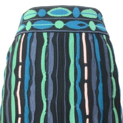エムミッソーニ M MISSONI ニットスカート ひざ丈 フレア 総柄 42 M