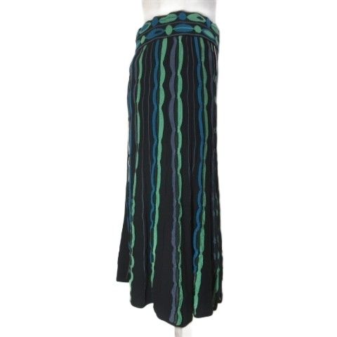 エムミッソーニ M MISSONI ニットスカート ひざ丈 フレア 総柄 42 M