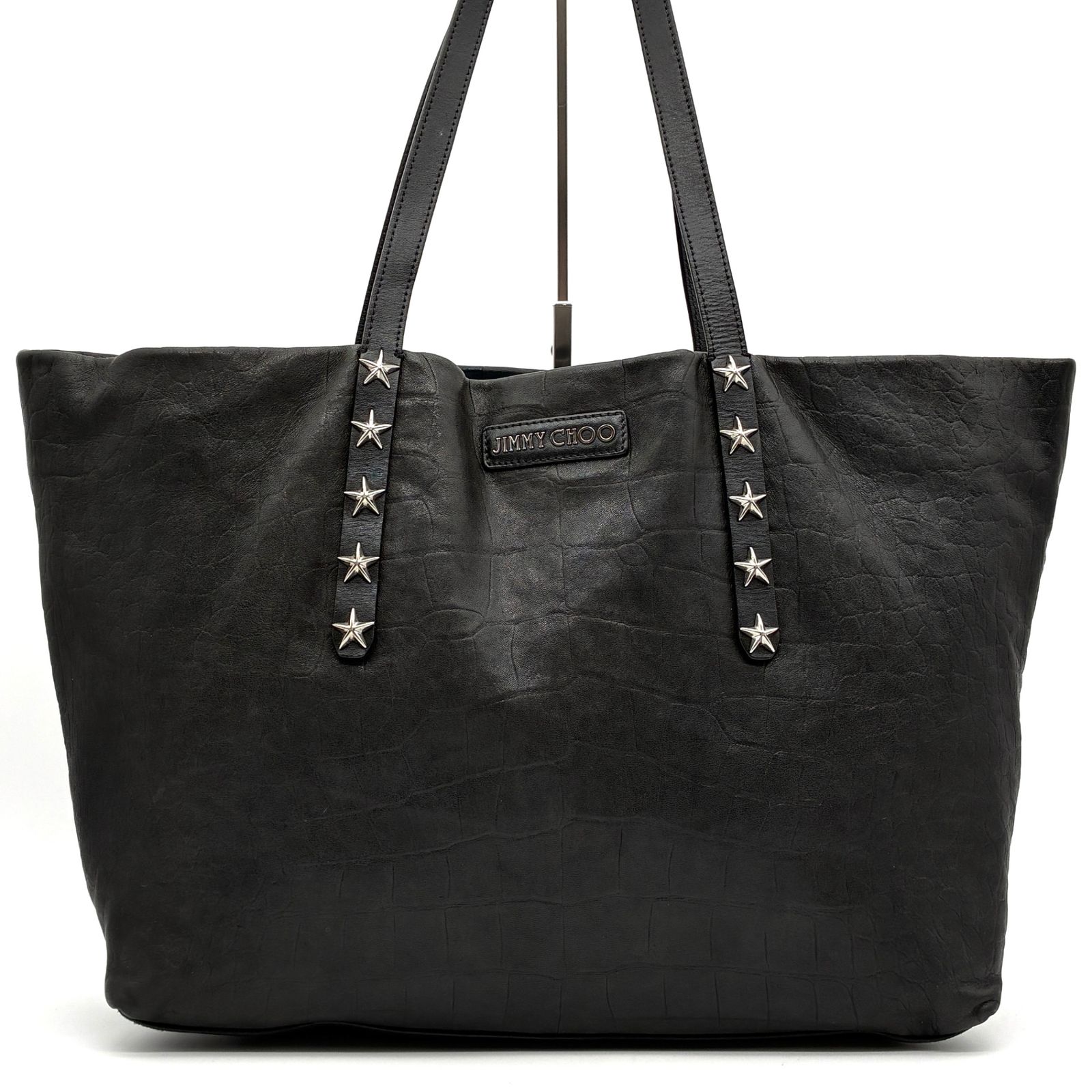 美品 JIMMYCHOO ジミーチュウ ピムリコ クロコ型押し トートバッグ