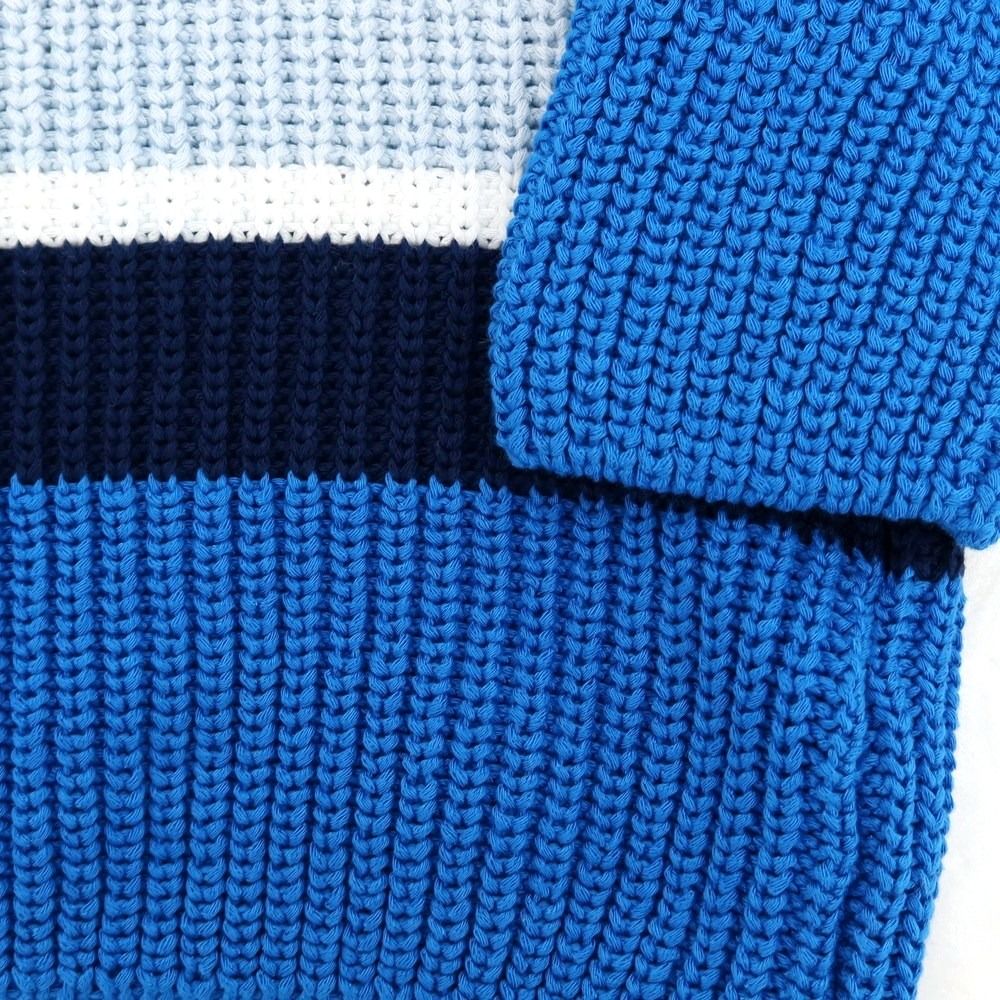 新品】ザノーネ ZANONE ミドルゲージ コットン ボーダー クルーネック