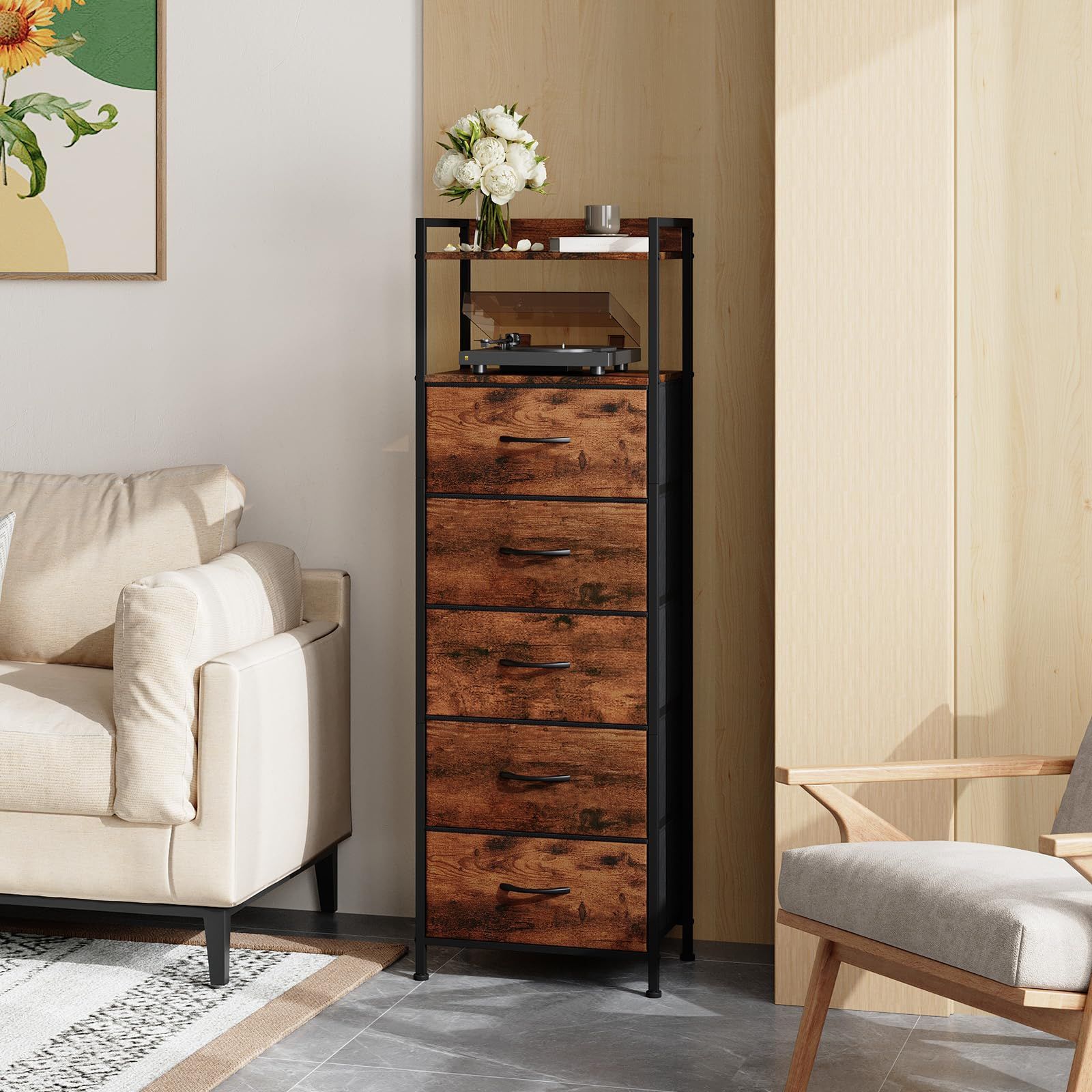 新品 Somdot チェスト タンス 収納 棚 引き出し 洋服タンス 幅40.2㎝ x