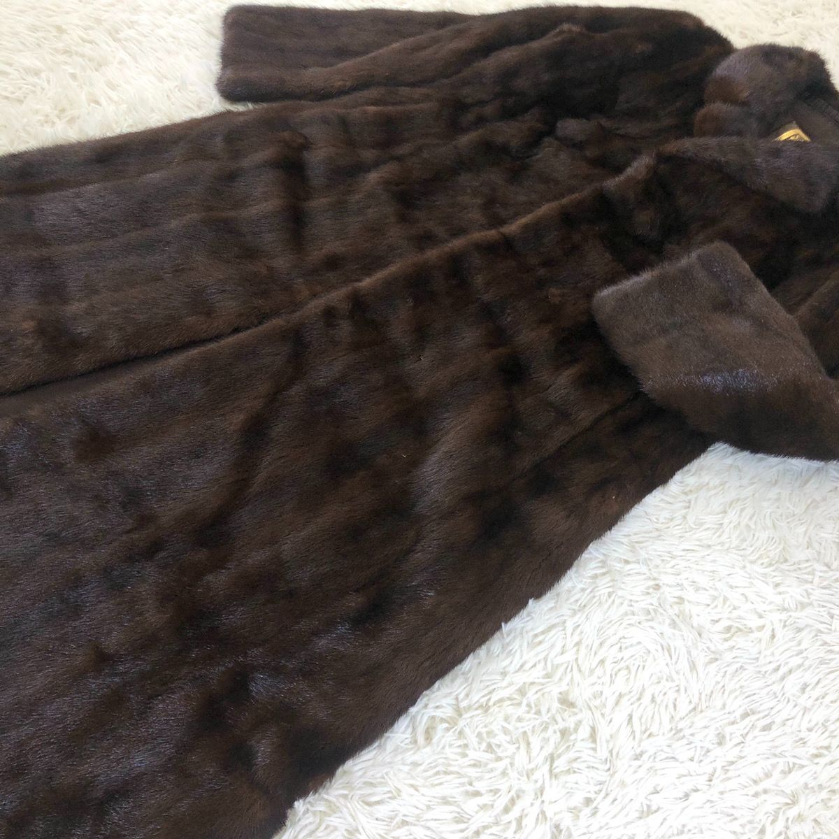 総丈110cm 金サガ ロングコート ファーコート ミンクコート リアル