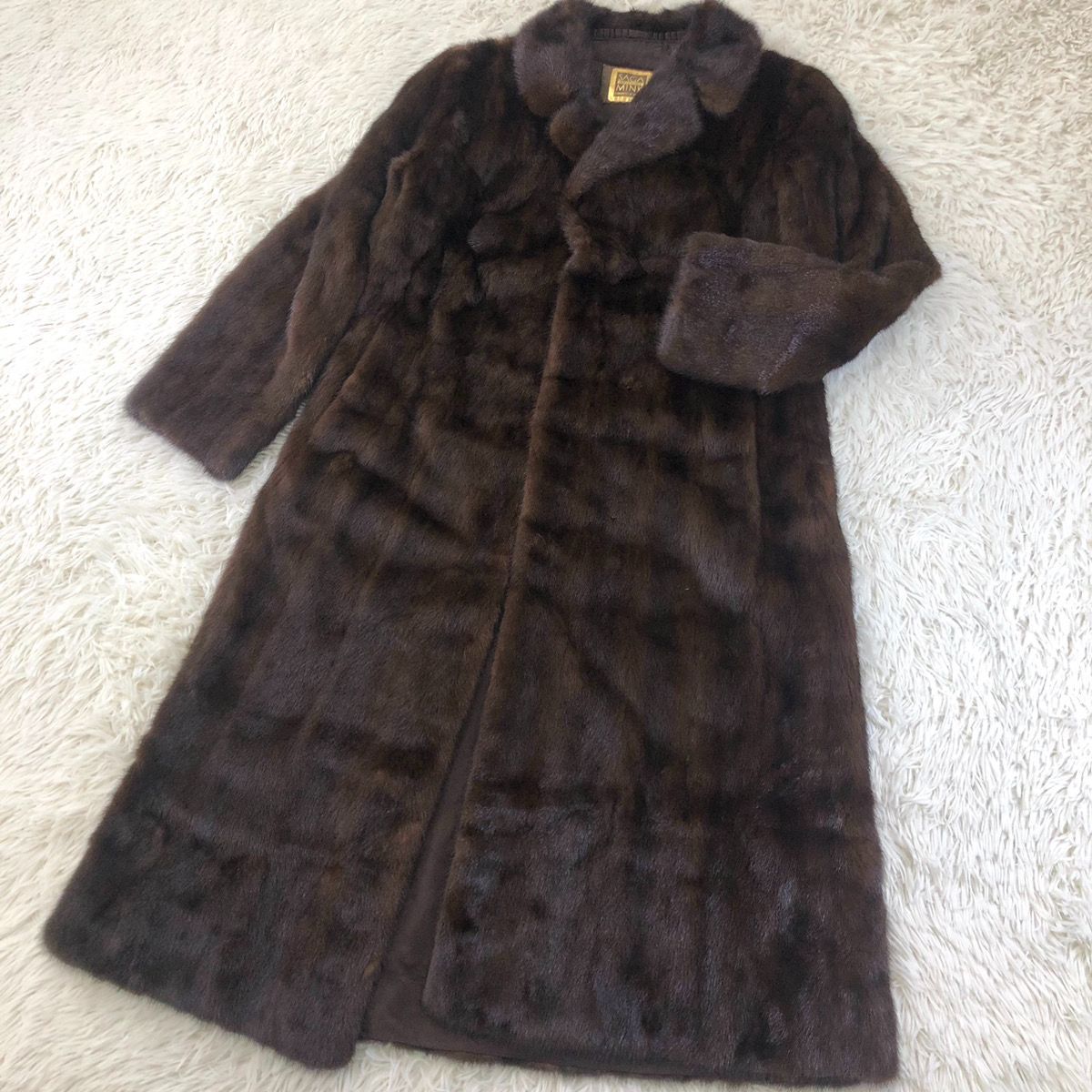 総丈110cm 金サガ ロングコート ファーコート ミンクコート リアル