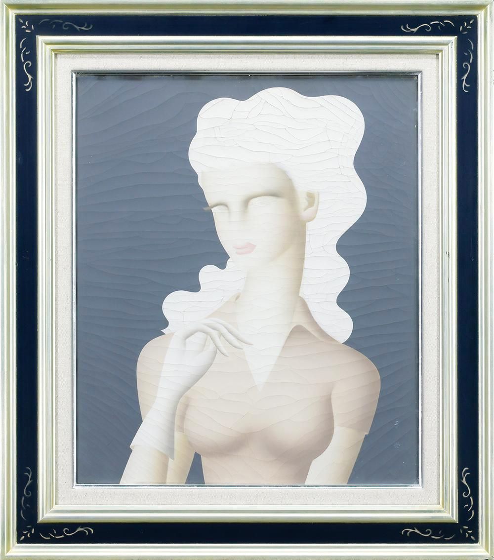 真作】【WISH】東郷青児「婦人像」油彩 8号 東郷青児鑑定委員会鑑定