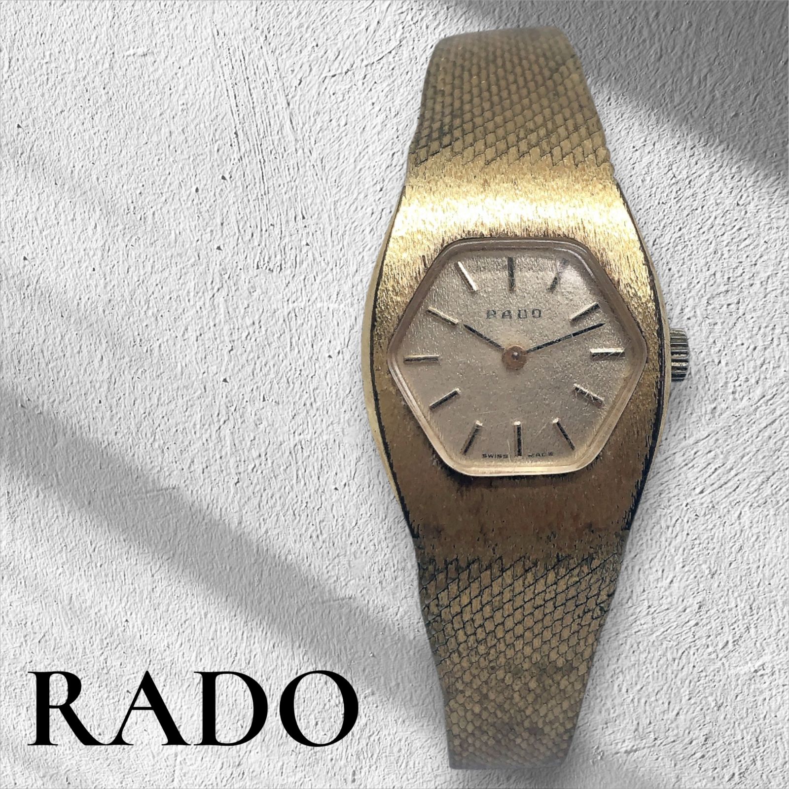 RADO ラドー オクタゴン 手巻き式腕時計 ゴールド 文字盤 ゴールド