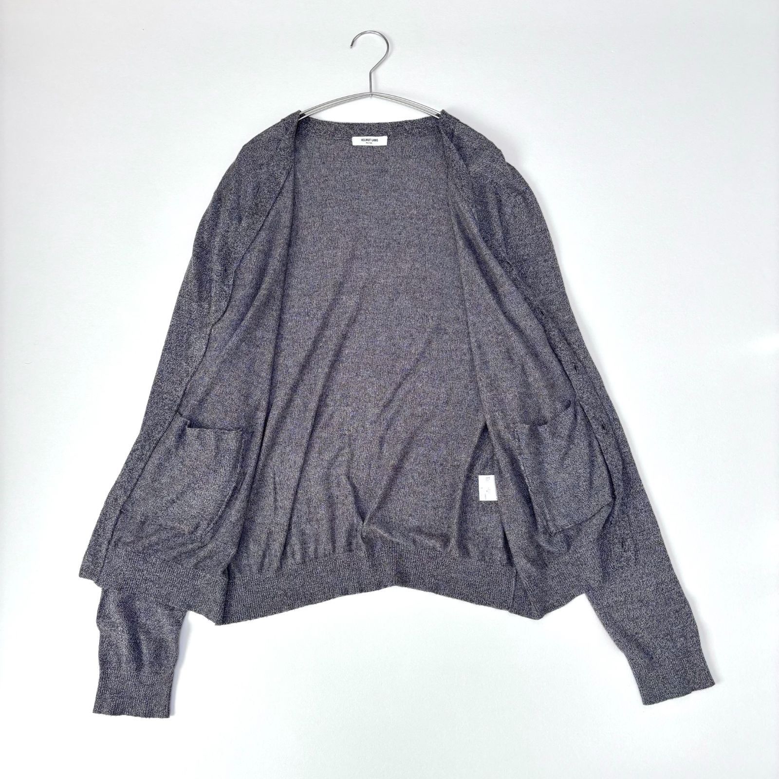 HELUMUT LANG ヘルムートラング カーディガン HELMUT LANG ヘルムートラング シルク混 カーディガン グレー S