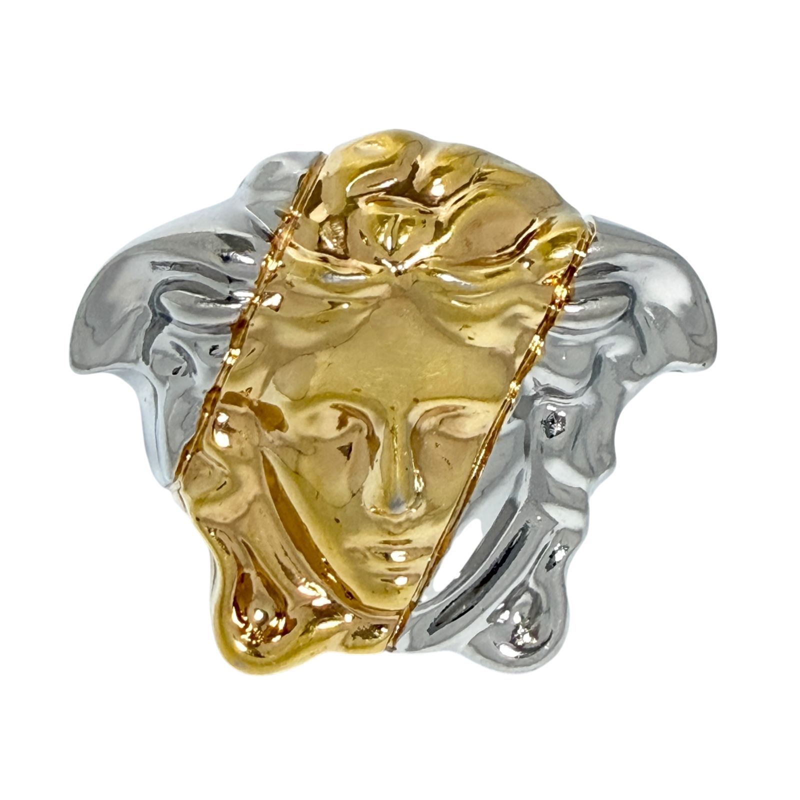 ヴェルサーチ メンズ メデューサ リング 21号 コンビカラー 大ぶり