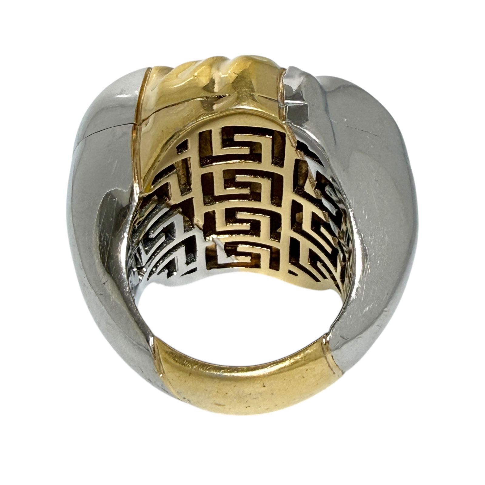 ヴェルサーチ メンズ メデューサ リング 21号 コンビカラー 大ぶり