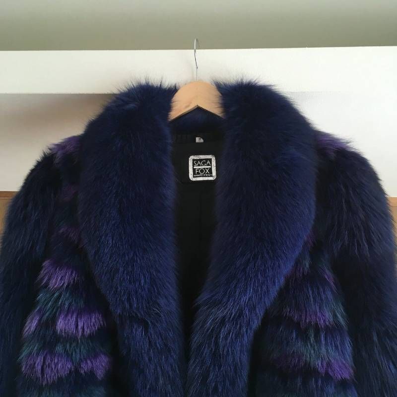 美品 SAGA FOX サガフォックス マルチカラー パープル 毛皮 フォックス