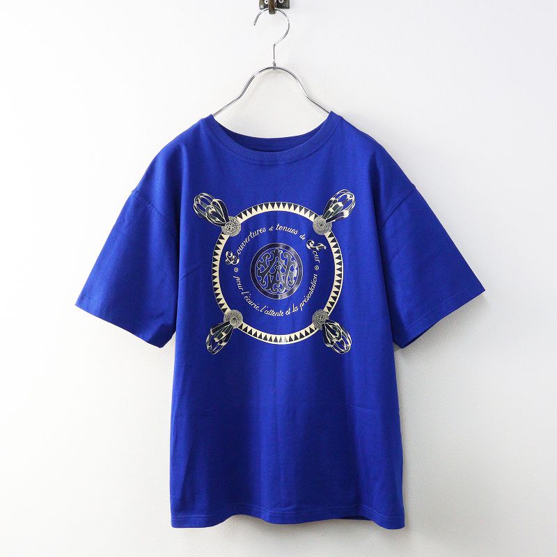 レディース 良品 2020SS エルメス HERMES Couvertures et tenues 半袖Tシャツ 34 ロイヤルブルー┃//TEE トップス【2400014773972】 レディース 良品 2020SS エルメス HERMES Couvertures et tenues 半袖T