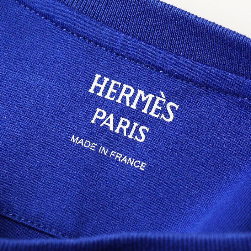 レディース 良品 2020SS エルメス HERMES Couvertures et tenues 半袖Tシャツ 34 ロイヤルブルー┃//TEE トップス【2400014773972】 レディース 良品 2020SS エルメス HERMES Couvertures et tenues 半袖T