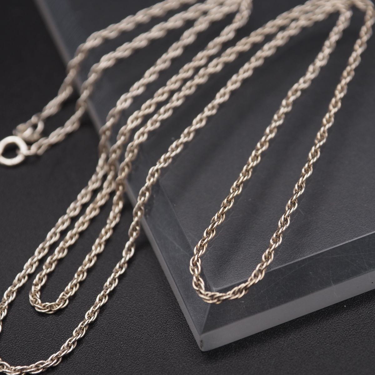 M046 ヴィンテージ 925刻印 ネックレス シルバー チェーン デザイン 