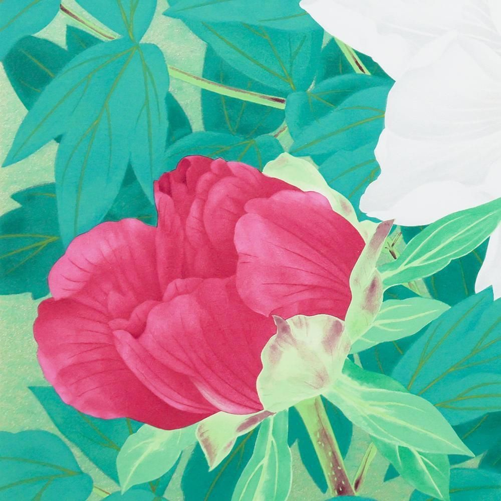 真作】【WISH】森田りえ子「富貴花」リトグラフ 8号 直筆サイン 証明