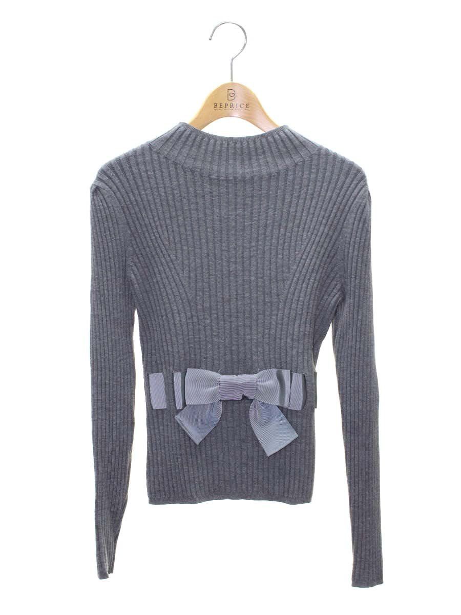 美品 M'S GRACY 2021年 バレリーナ ニット セーター グレー 38 エムズグレイシー 218621 ニット セーター 38 グレー ウール混