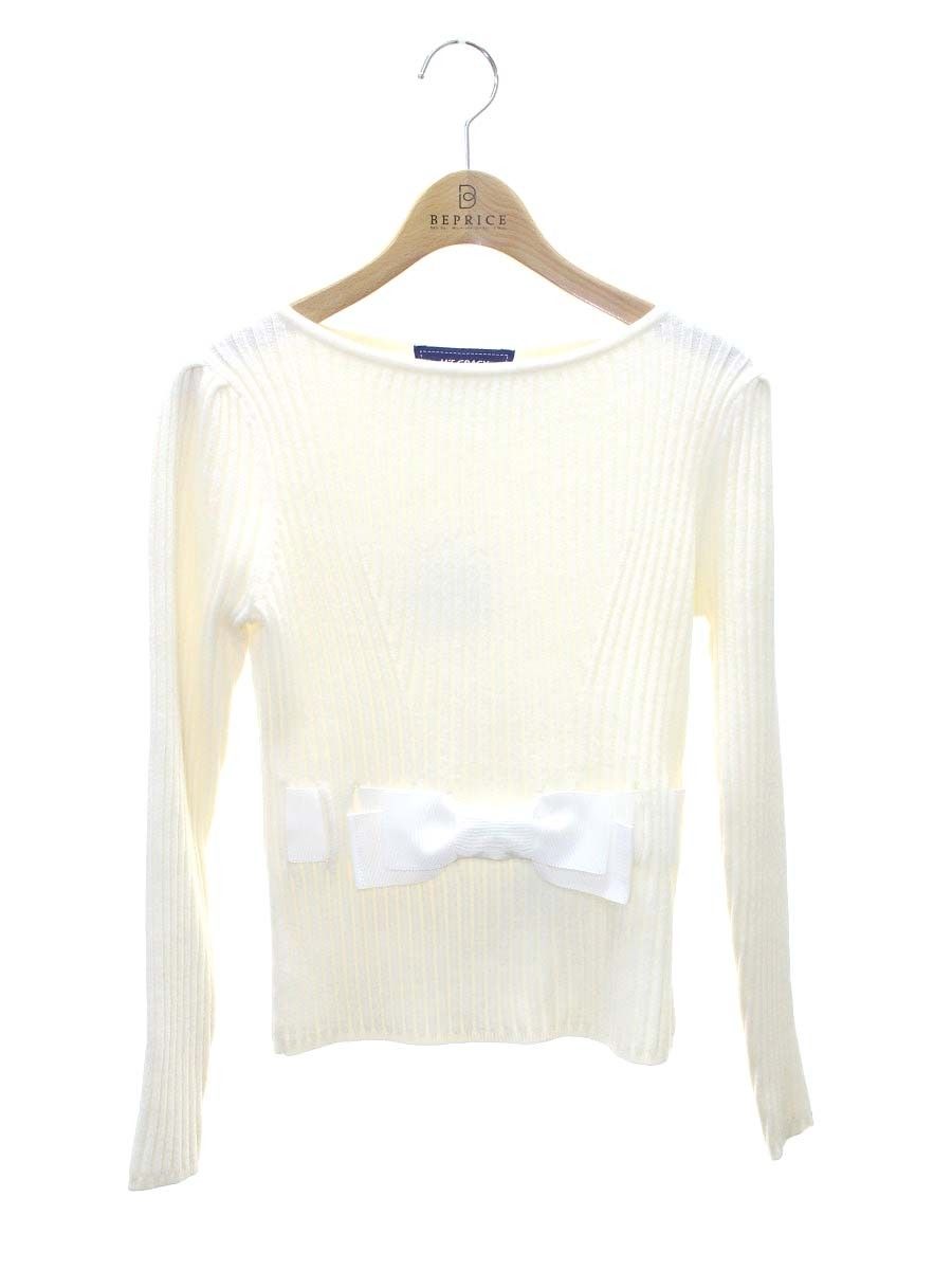 エムズグレイシー 818548 ニット セーター 38 アイボリー リブ リボン