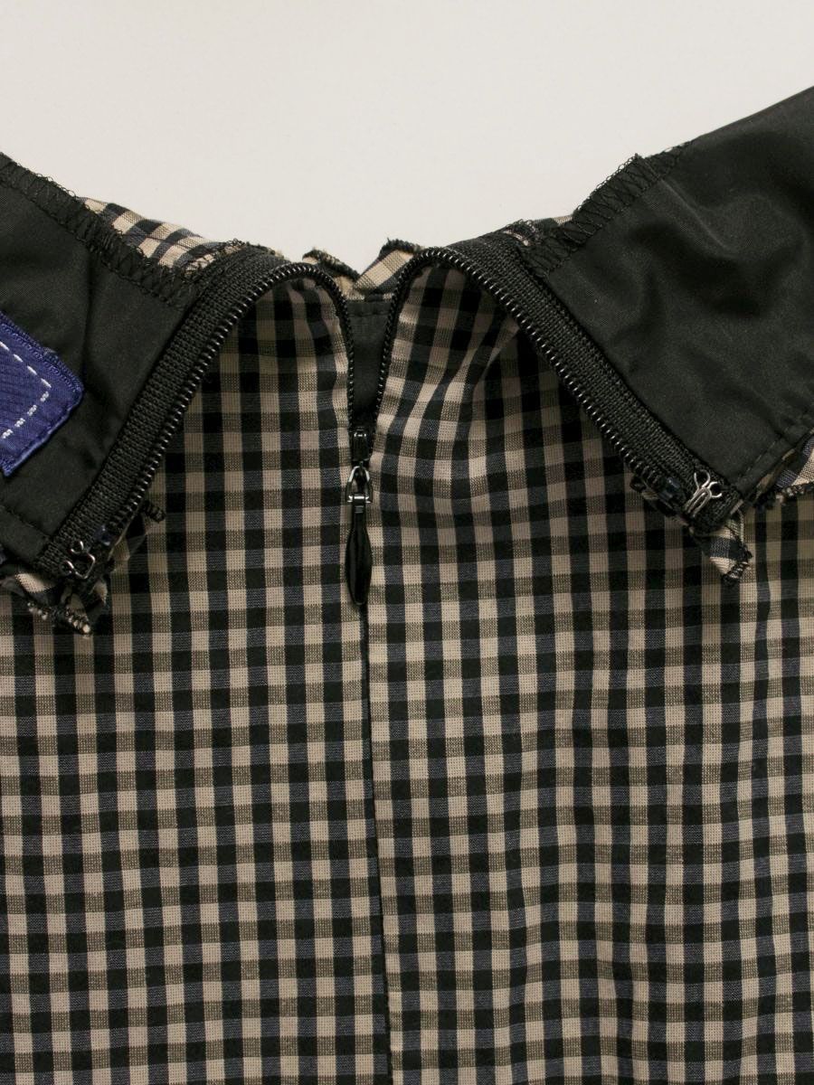 エムズグレイシー 421344 ワンピース 38 ベージュ/ブラック ギンガム