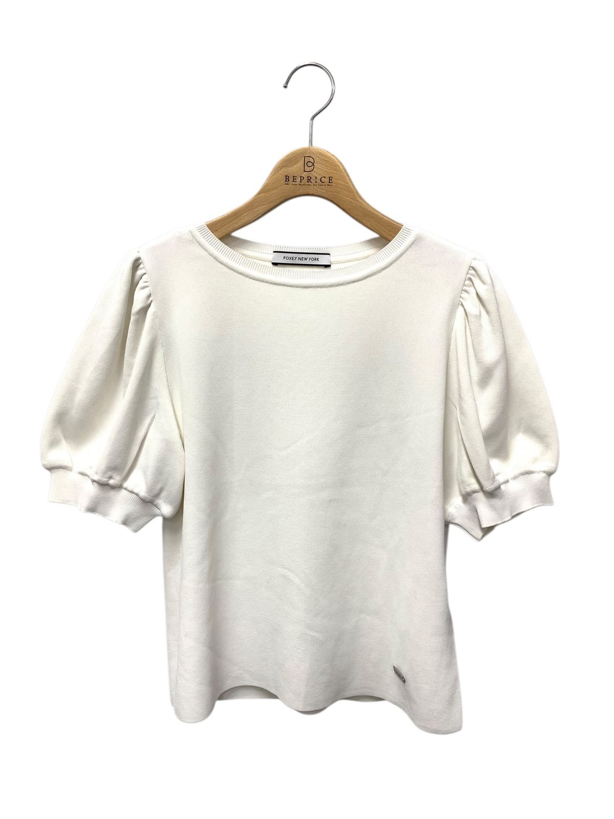 フォクシー　ニット　ロゴ付き　ホワイト フォクシーニューヨーク Knit Top Abeille 42768 ニット セーター 42