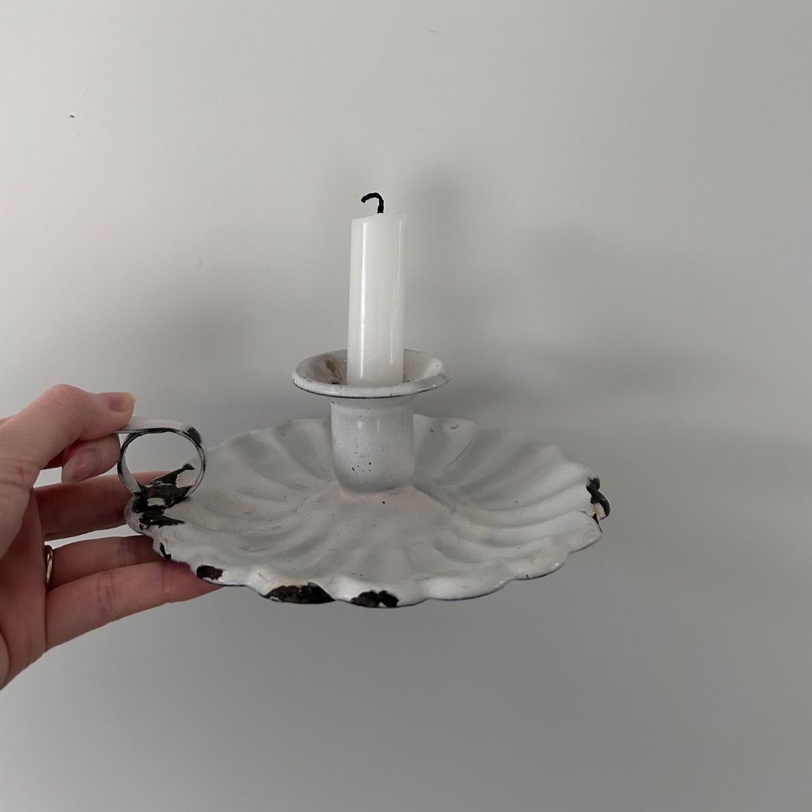 Europe vintage enamel candle holder ホーロー キャンドルホルダー