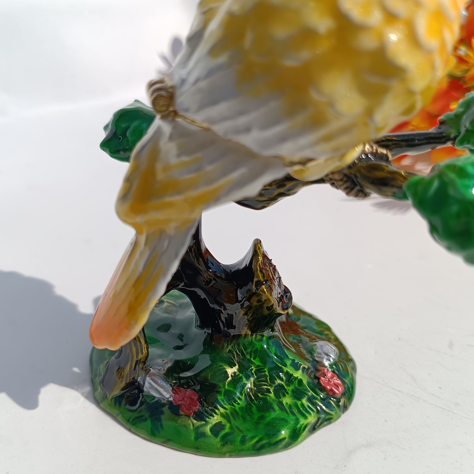 小物入れ 鍵置き 置物 インテリア オブジェ 枝に止まっているオウム 鳥