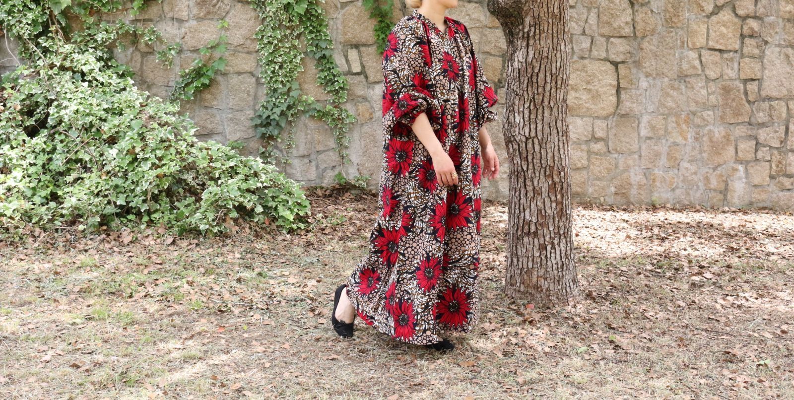 アフリカンバティック アフリカ布 ワンピース マキシ丈 - メルカリ