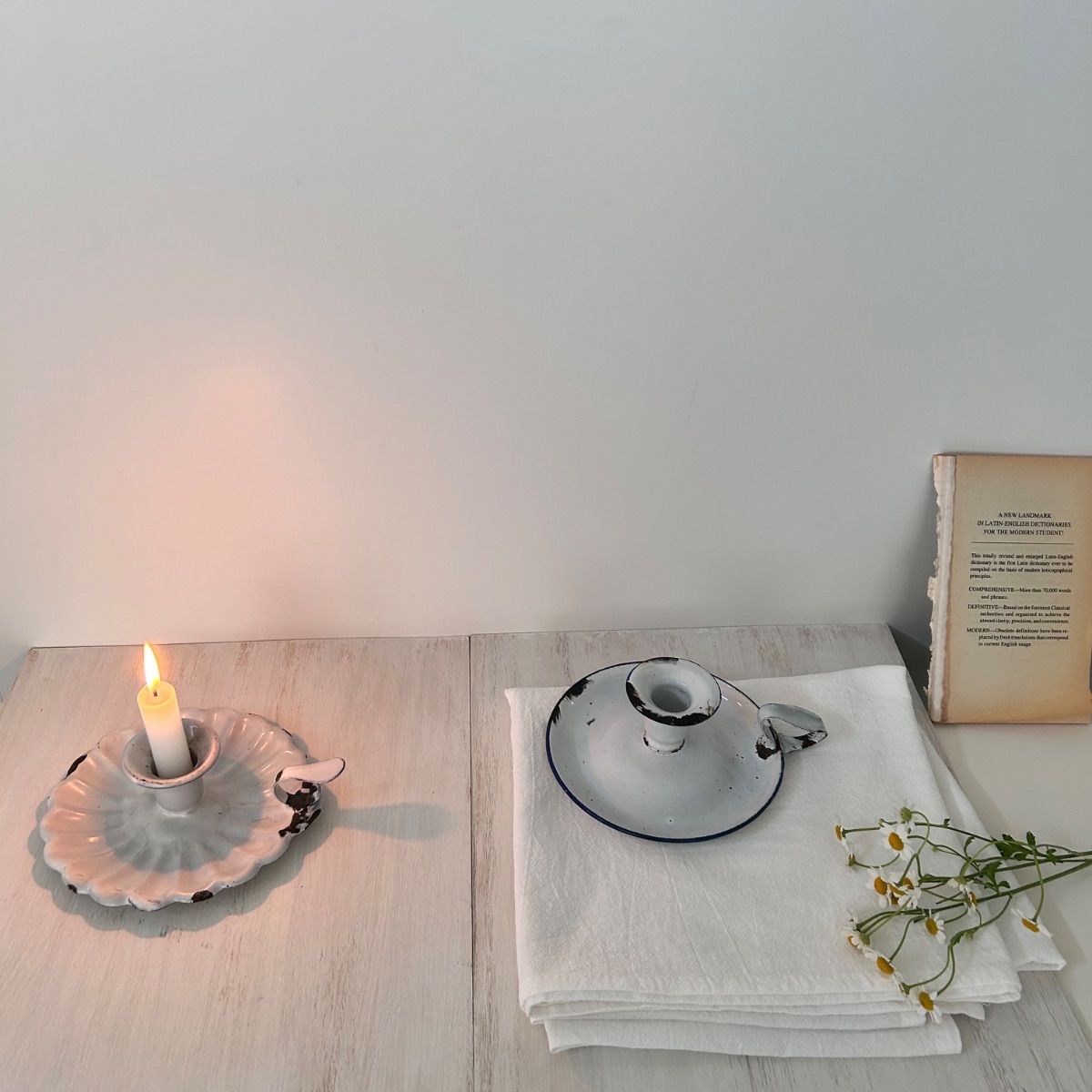 Europe vintage enamel candle holder ホーロー キャンドルホルダー