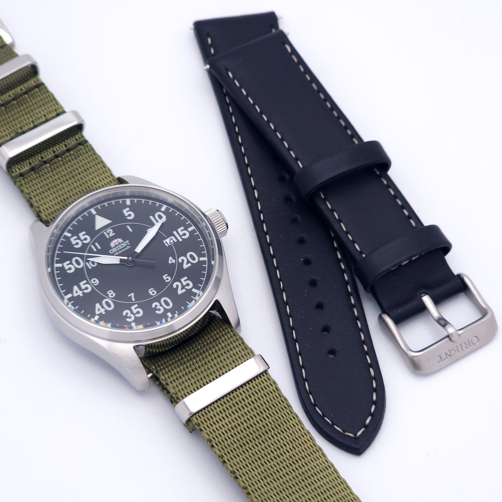 ☆美品 ORIENT オリエント F672-UAF0 自動巻 動作品 ミリタリー 替
