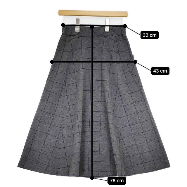45R/45rpm ジャージフラノスカート 定価31900円 ウール チェック