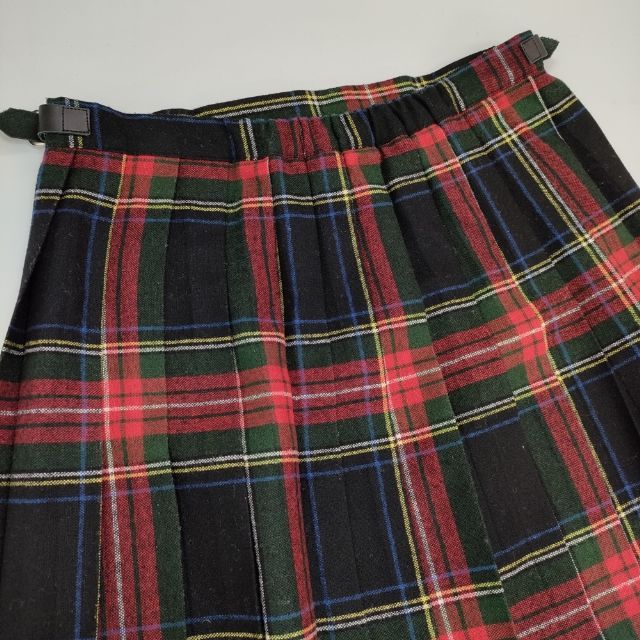 【美品】 オニールオブダブリン ラップスカート チェック ダブルベルト プリーツ O'NEIL OF DUBLIN キルト ラップ プリーツ チェック スカート レッド