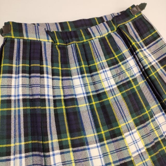 O'NEIL OF DUBLIN キルト ラップ プリーツ チェック スカート グリーン