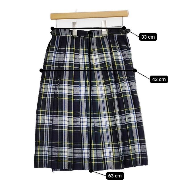 O'NEIL OF DUBLIN キルト ラップ プリーツ チェック スカート グリーン