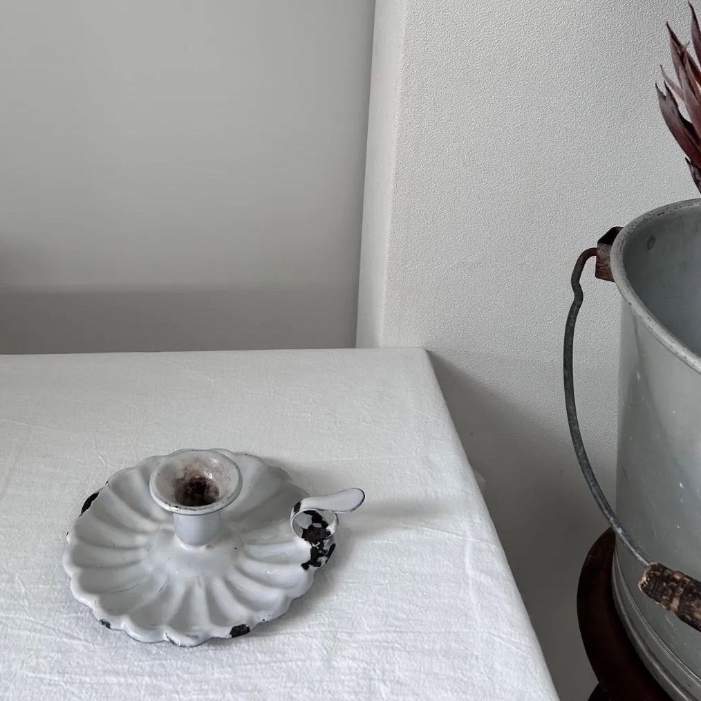 Europe vintage enamel candle holder ホーロー キャンドルホルダー