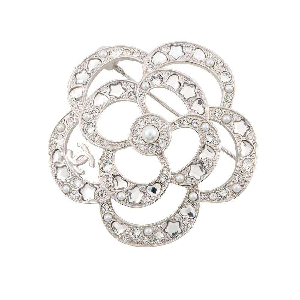 シャネル ブローチ ココマーク カメリア ラインストーン フェイク