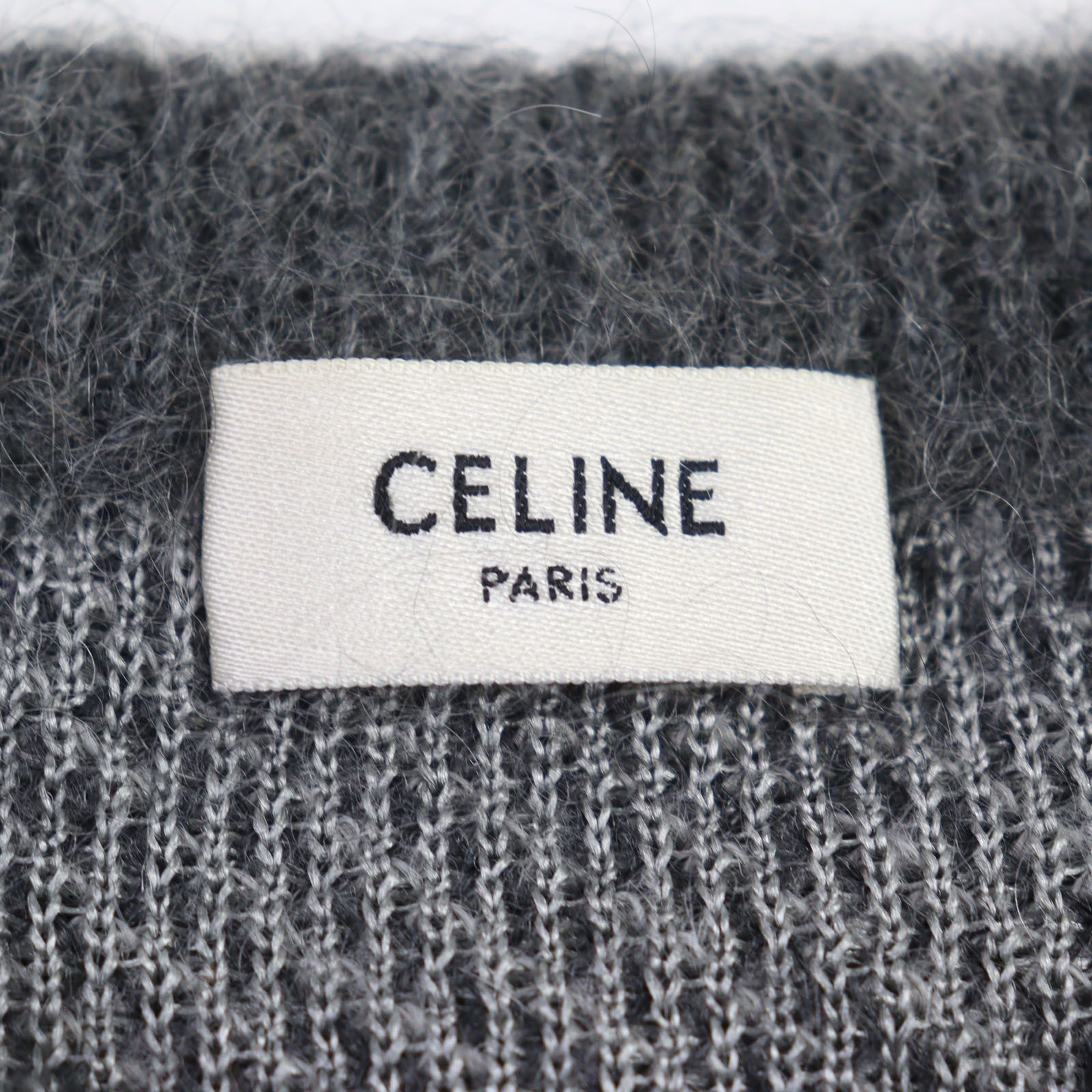 極美品○CELINE セリーヌ 2A805382D モヘア46% アーガイル柄 クルー