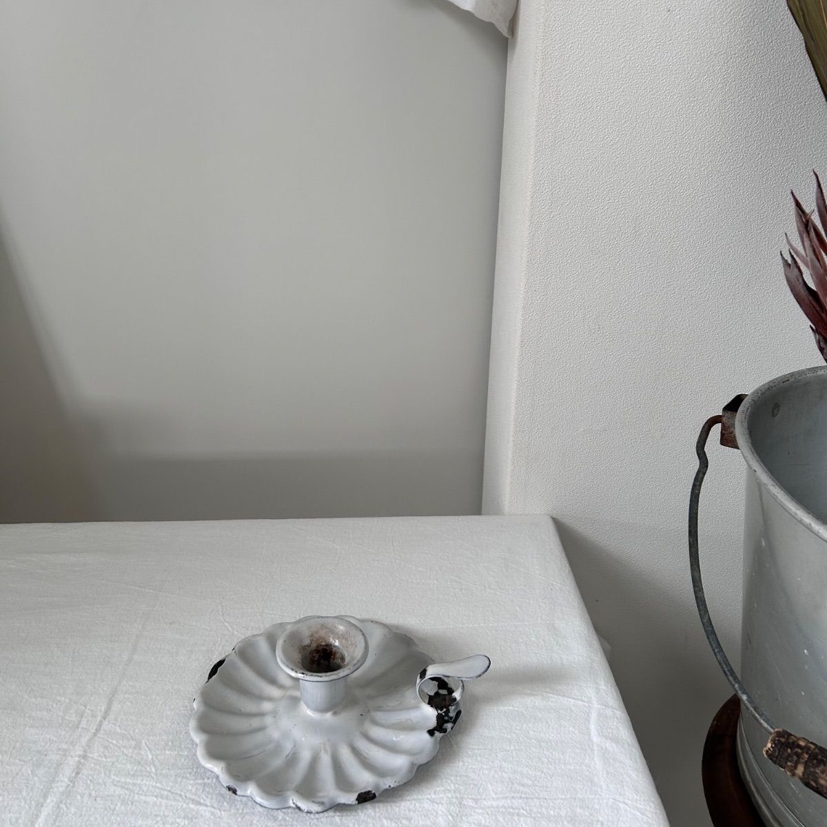 Europe vintage enamel candle holder ホーロー キャンドルホルダー