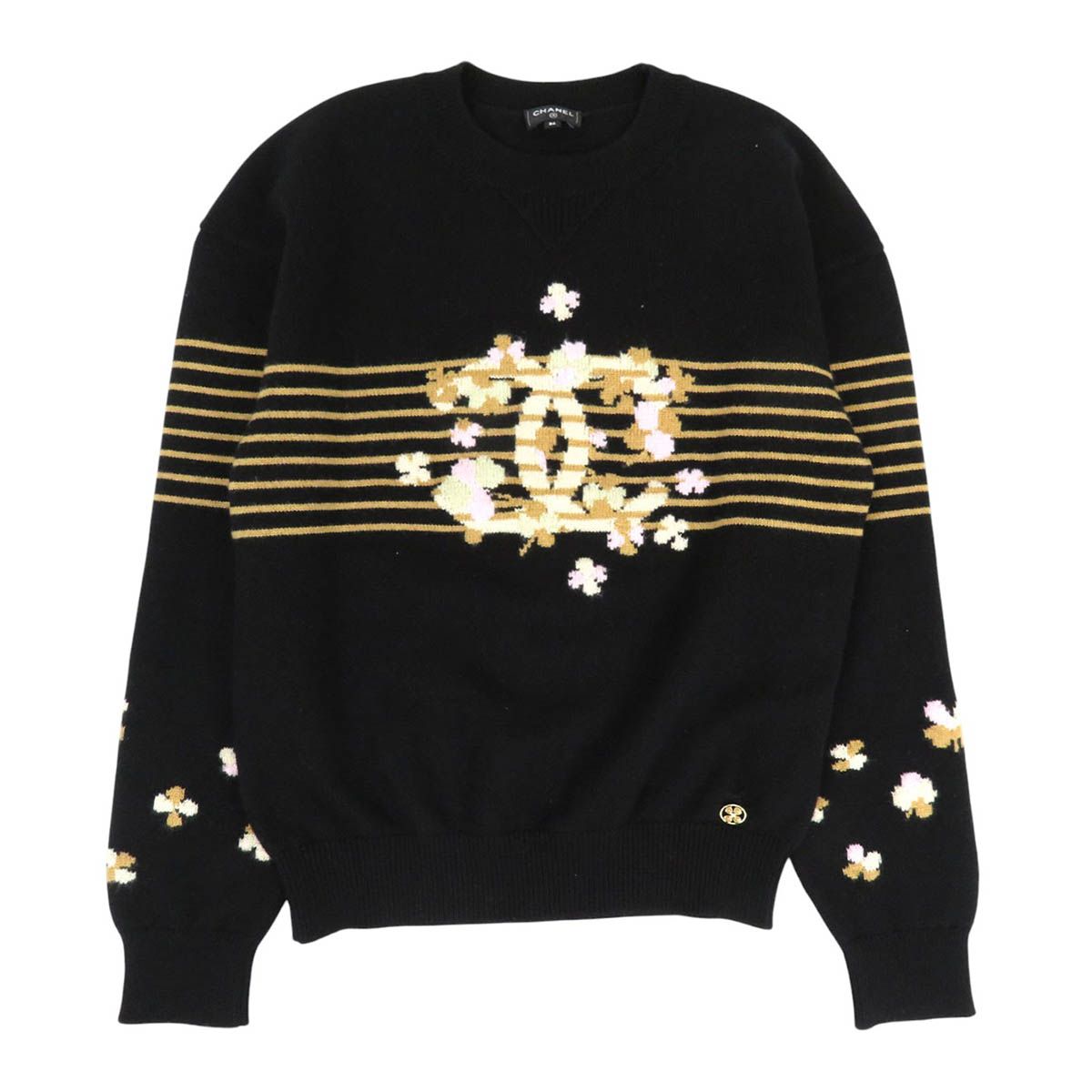 シャネル CHANEL ココマーク刺繍 ココ金ボタン カシミヤ セーター 激レア シャネル ココマーク カシミヤ ニット P76927K11095 レディース