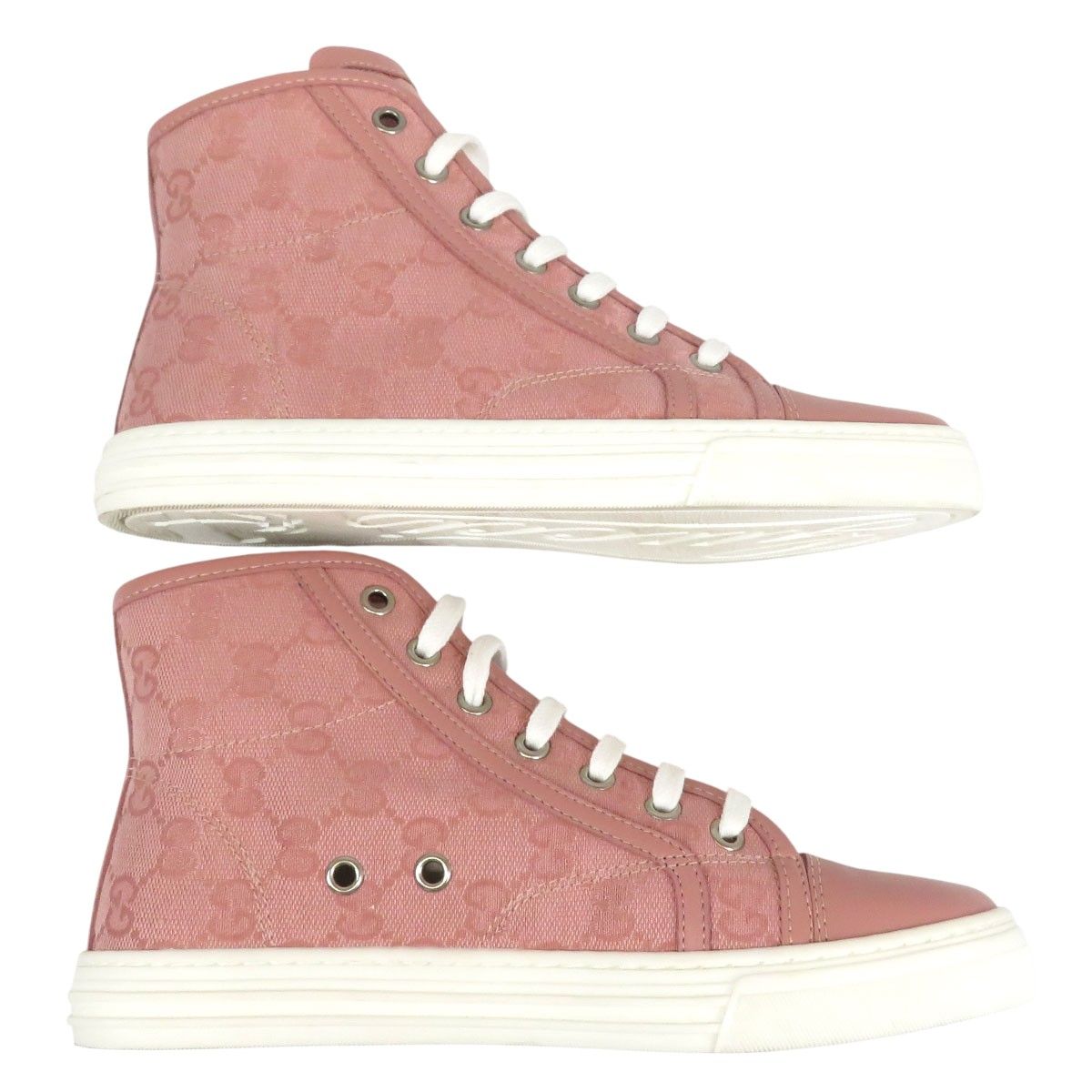 Gucci ハイカット スニーカー グレー/ピンク/赤 グッチ グッチ GGキャンバス ハイカット スニーカー 426186 レディース ピンク