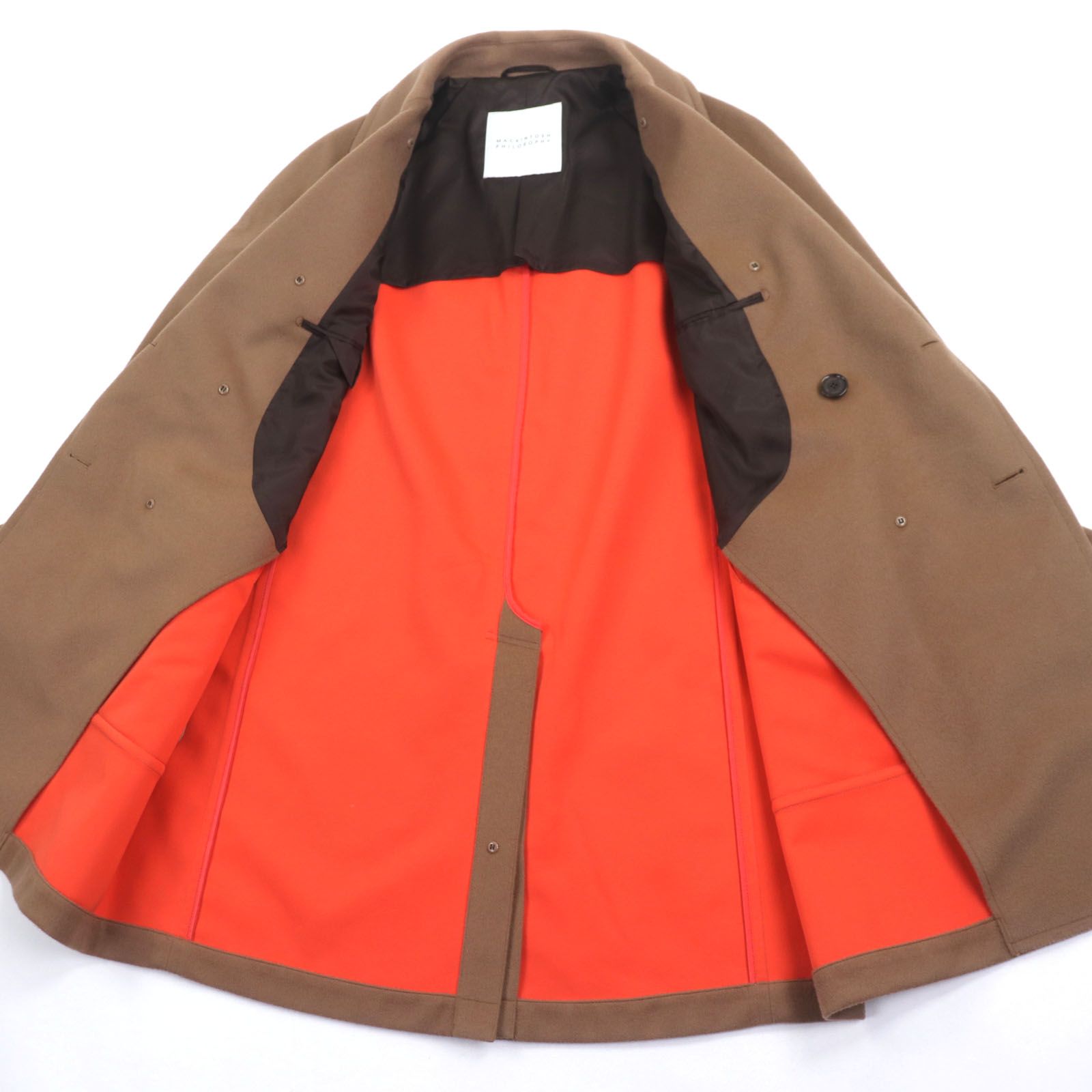 極美品　マッキントッシュフィロソフィー　ダブルチェスターコート　キャメル　38 極美品▽MACKINTOSH PHILOSOPHY マッキントッシュフィロソフィー