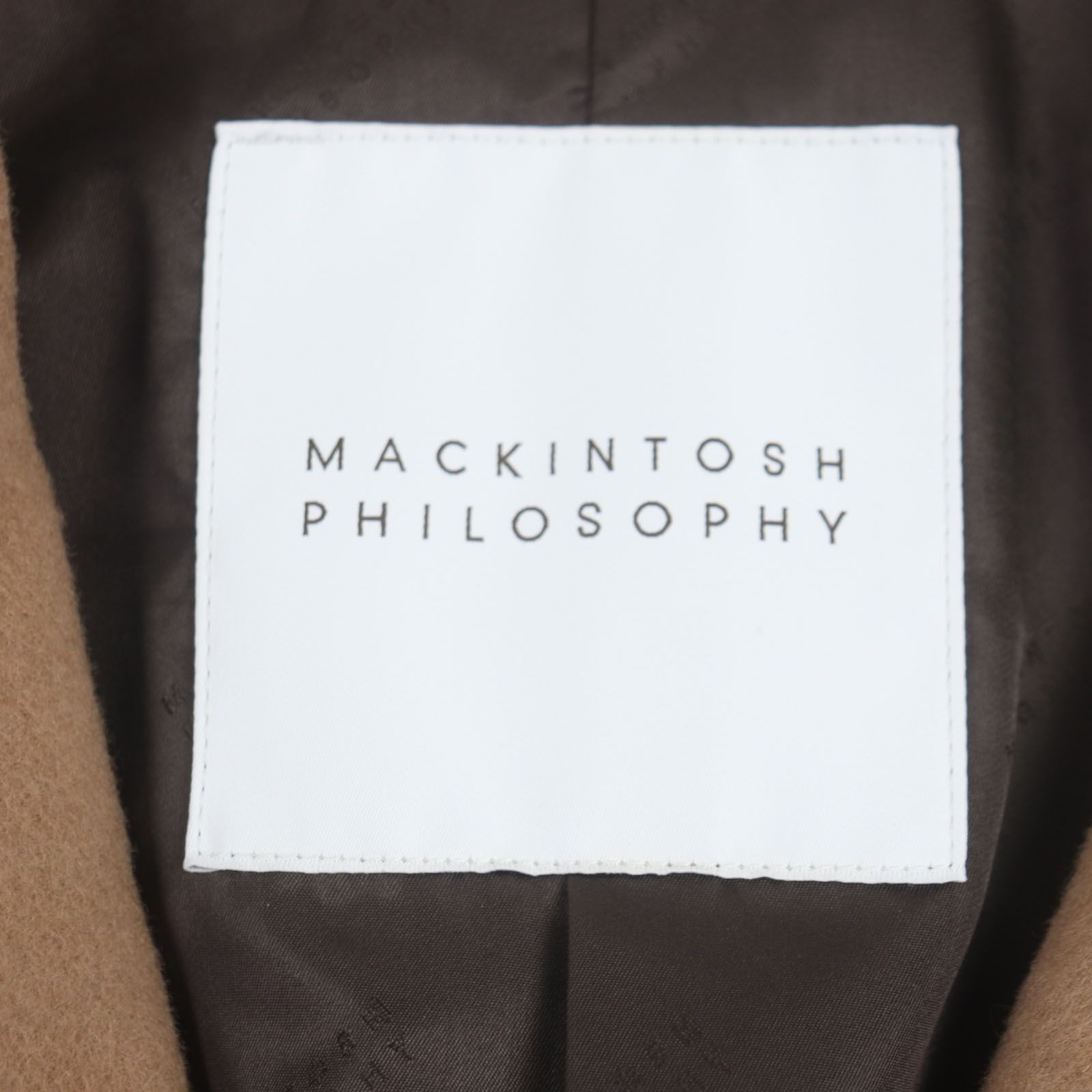 極美品　マッキントッシュフィロソフィー　ダブルチェスターコート　キャメル　38 極美品▽MACKINTOSH PHILOSOPHY マッキントッシュフィロソフィー