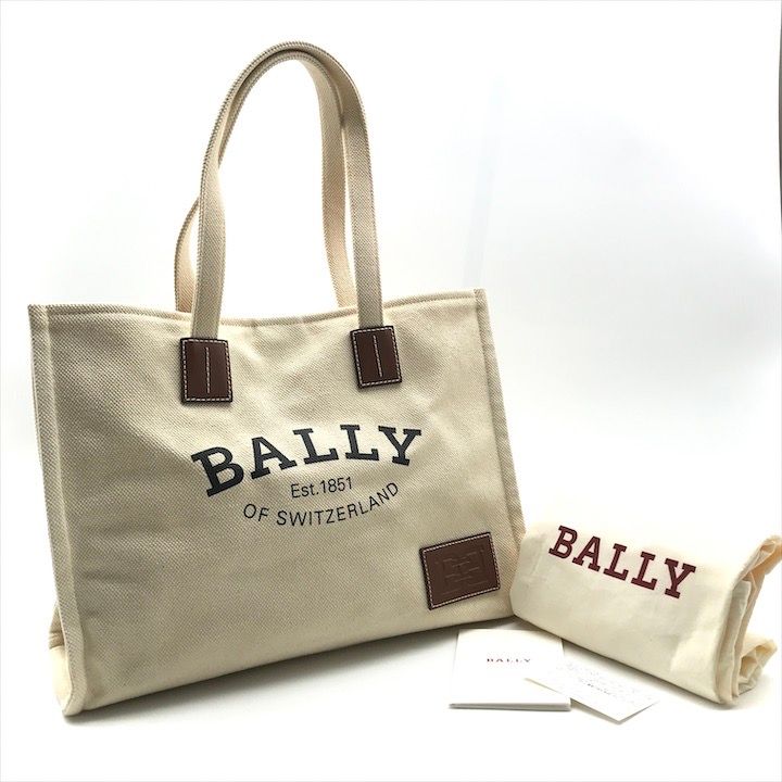 超美品 BALLY バリー ロゴ キャンバス トート バッグ クリスタリア 