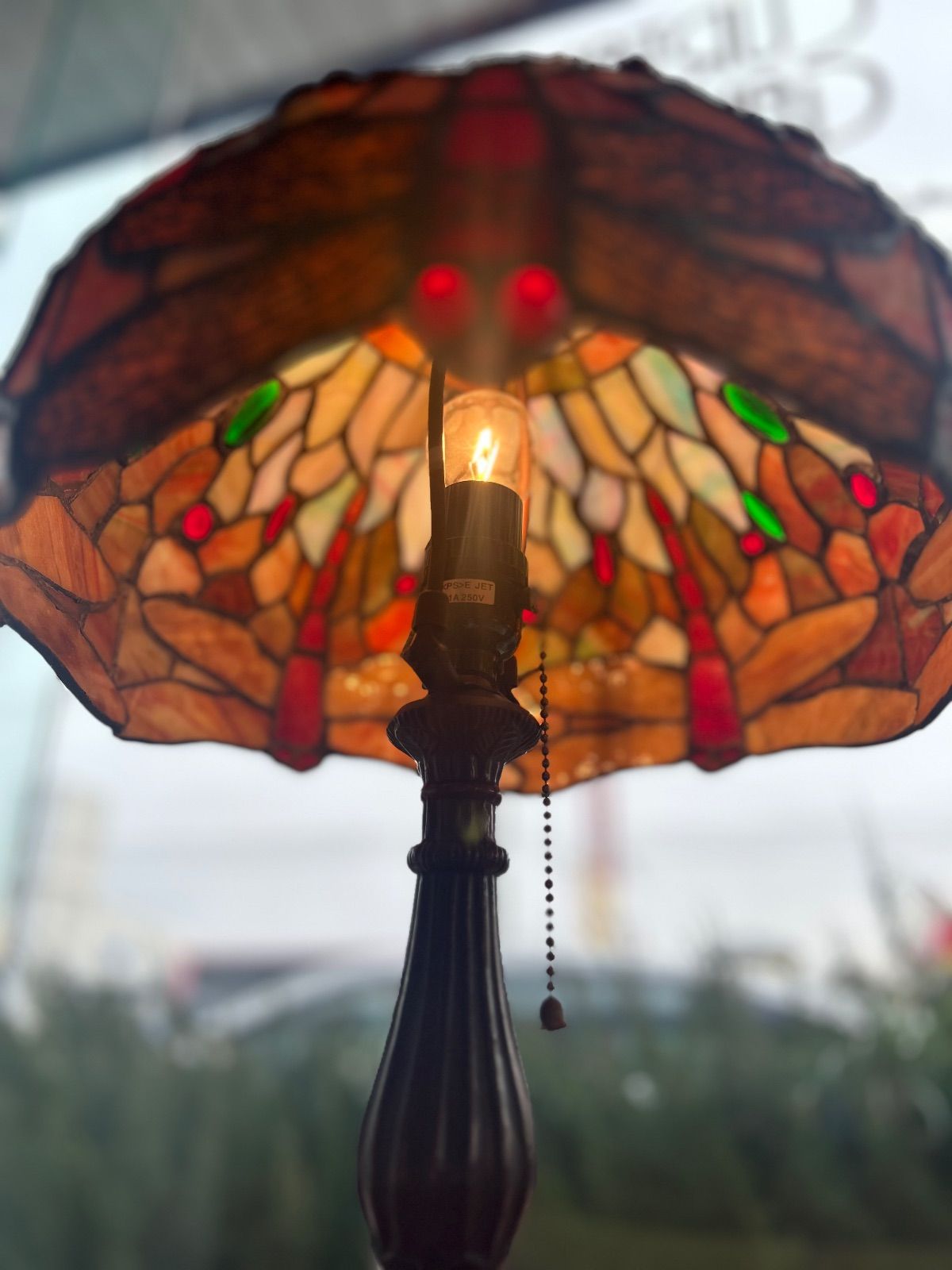 展示品】ステンドグラス ランプ トンボ ヴィンテージ アンティーク