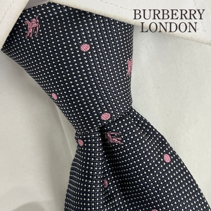 訳アリ》BURBERRY LONDON (バーバリーロンドン) シルクネクタイ 総柄