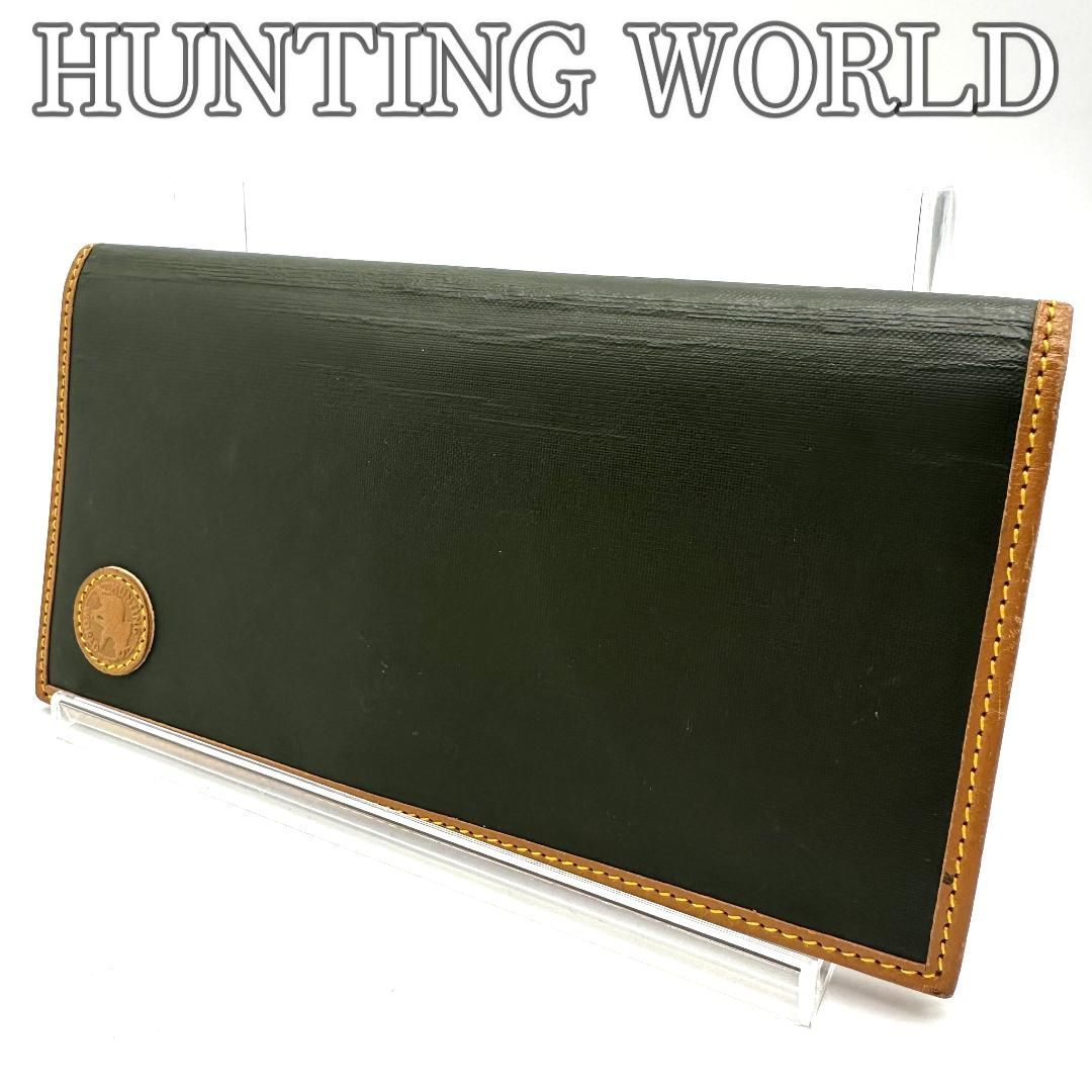 ハンティングワールド HUNTING WORLD 長財布 バチュークロス レザー
